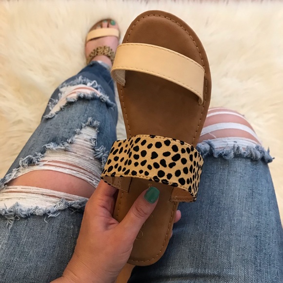 Cleo Double Banded Leopard Sandals - Picture 11 of 13